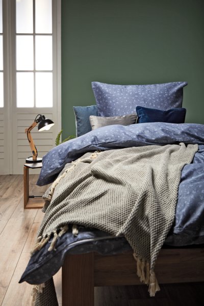 Satin-Bettwäsche MERIDA 135x200 blau