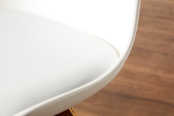 Cadeira de jantar BLOKHUS pele sintética branco/natural