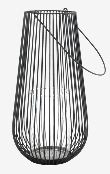 Lanterne MELIAS Ø23xH46cm sort