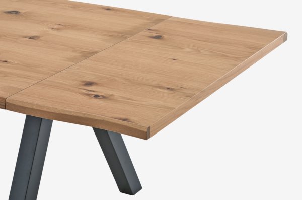SANDBY L210 Tisch natur Eiche + 4 ADSLEV Stuhl anthrazit
