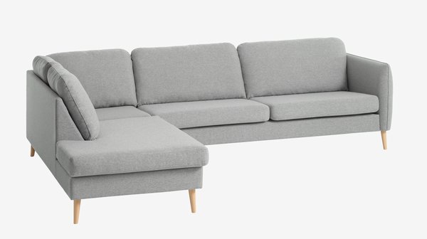 Sofa AARHUS open-end lysegråt stof