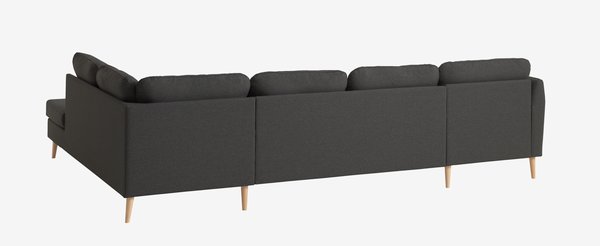 Γωνιακός καναπές AARHUS δεξ. σκούρο γκρι ύφασμα