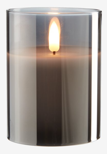 LED sveća KLAUS Ø8xV10cm siva