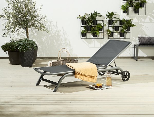 Sun lounger HANSTHOLM W76xL200 black