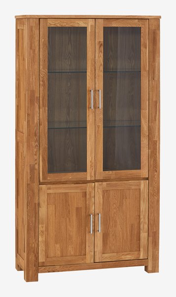 Vitrine OLDE 2 Türen + 2 Glastüren Eiche