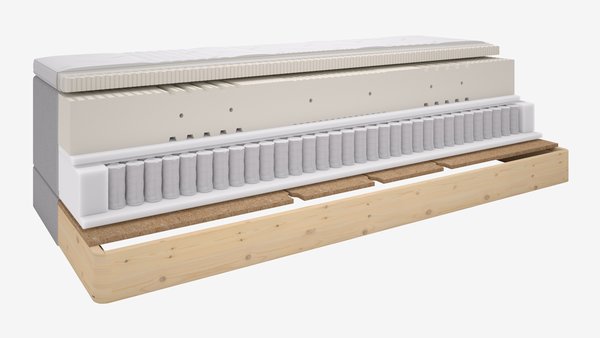 Elevationsseng 90x210cm DUNLOPILLO OSA E300 grå-32