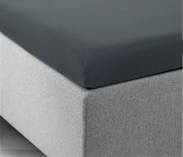 Jersey-Fixleintuch für Topper JASMIN 180x200x6-10 grau