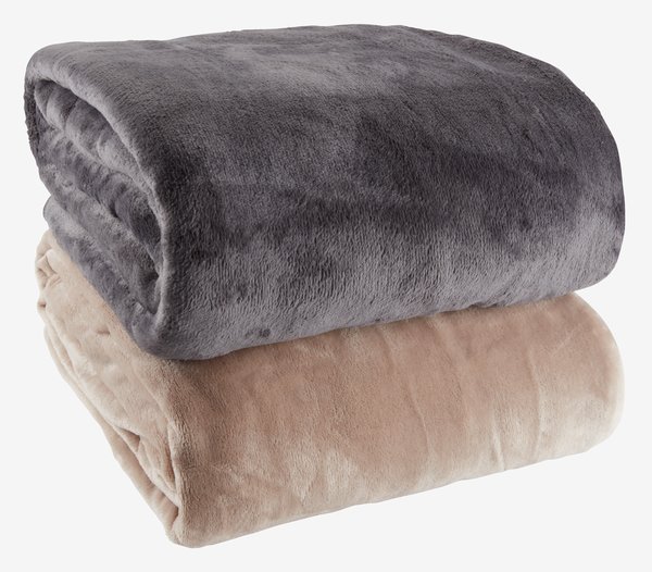 Throw GULSKOLM 220x240 fleece taupe