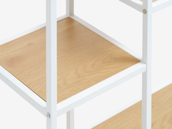 Scaffale TRAPPEDAL 7 ripiani rovere/bianco