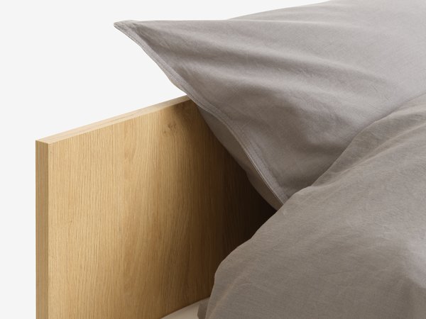 Легло с място за съхранение BILLUND 90x200 бяло/цвят дъб