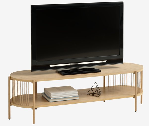 TV bench SNESLEV 1 shelf oak colour