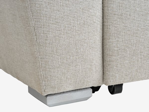 Canapé convertible méridienne VEJLBY tissu sable clair