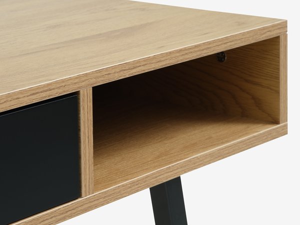 Bureau ABBETVED 48x120 licht eiken kleur/zwart