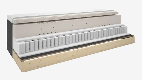 Elevationsseng 90x200cm DUNLOPILLO OSA E300 grå-54