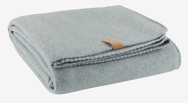 Pläd DAGLILJE fleece 130x170 ljusgrå