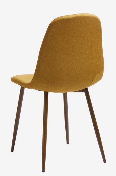 Dining chair JONSTRUP curry fabric/dark oak colour