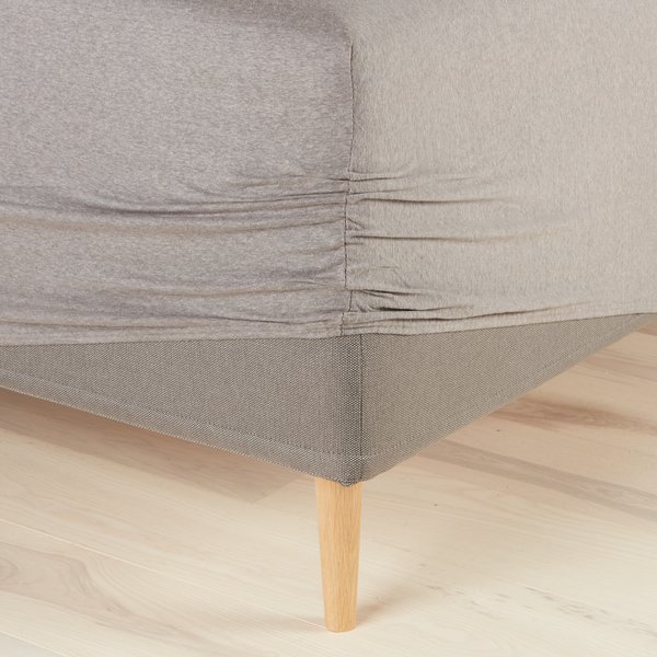 Jersey Fitted sheet JENNY Super King grey melange JYSK