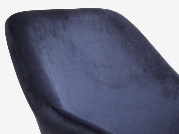 Fauteuil UDSBJERG velvet blauw/zwart