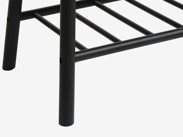 Bench VANDSTED w/shelf black fabric/black