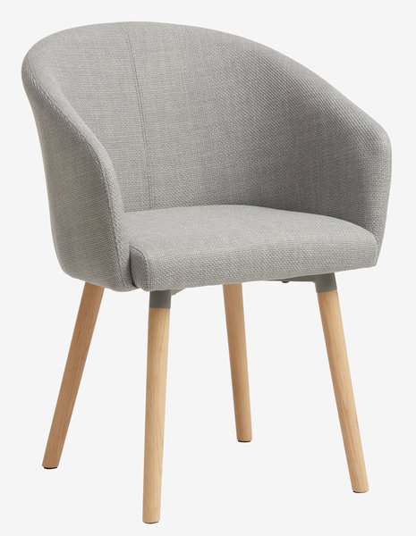 Dining chair KLOSTER light grey fabric/oak