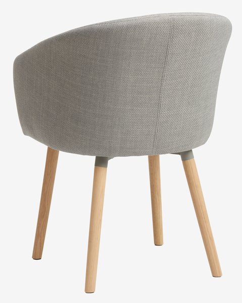 Dining chair KLOSTER light grey fabric/oak