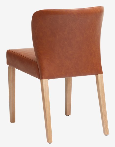 Dining chair KULBY cognac/oak