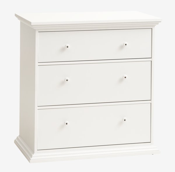 Commode 3 tiroirs FREDENSBORG blanc