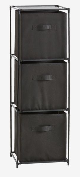 Armoire DAMHUS avec 3 boîtes noir/gris