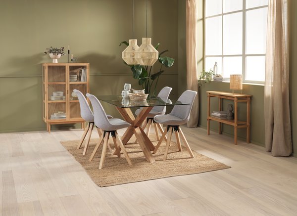 Vitrina VESTERBY niska 2 vrata natur hrast