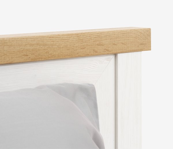 Bed frame MARKSKEL Single oak/white