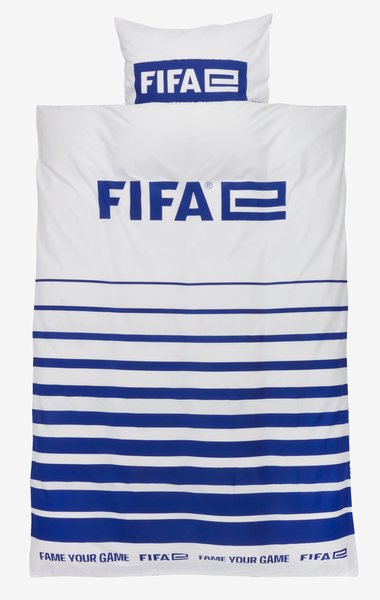 Completo copripiumino FIFA 155x220 cm bianco/blu