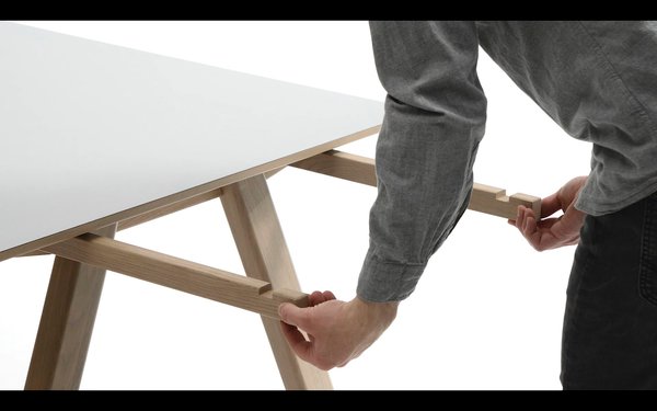 Spisebord EGEBJERG 90x160/250 lys grå