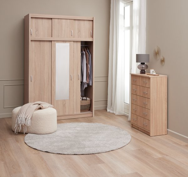 Wardrobe EVETOFTE 143x220 oak