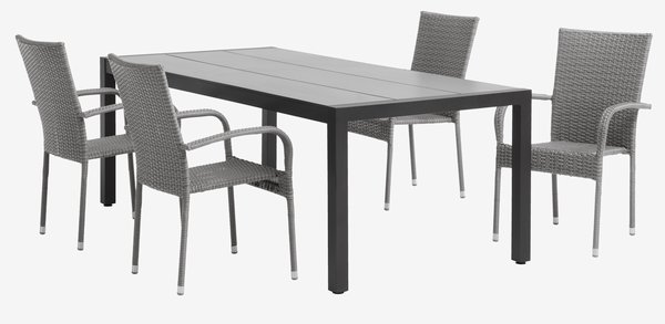Záhradný stôl HAGEN Š100xD214 sivá