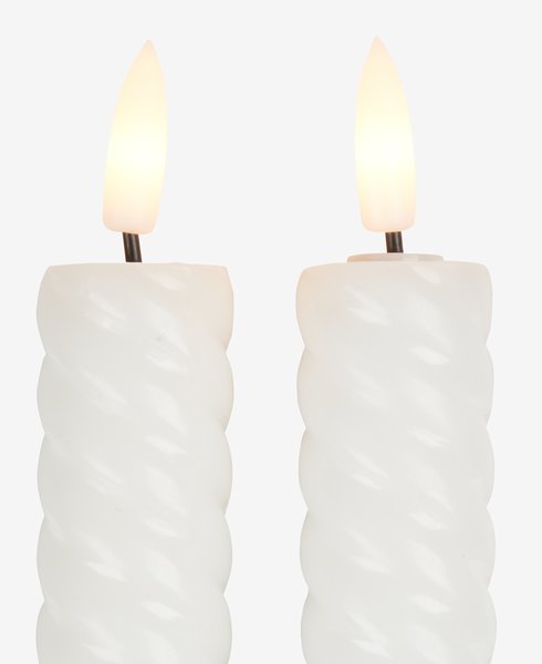 Κερί LED NOR Υ25cm λευκό 2τμχ/πκ