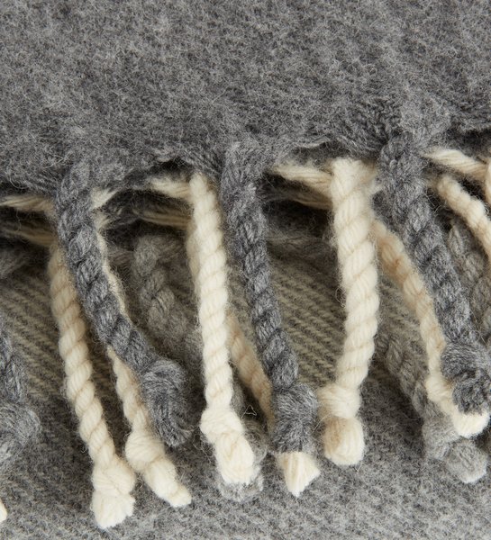Manta de lana LUNDKARSE 130x170 gris/beis