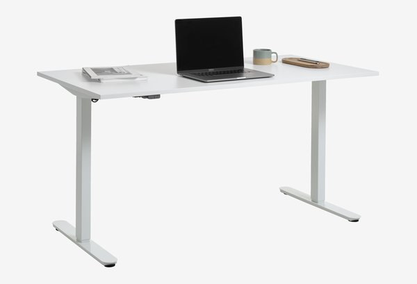 Bureau ajustable SVANEKE 80x160 blanc