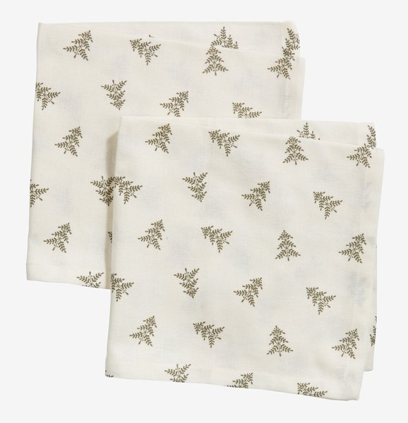 Serviette en tissu MYLING 40x40 blanc 2pcs/pqt