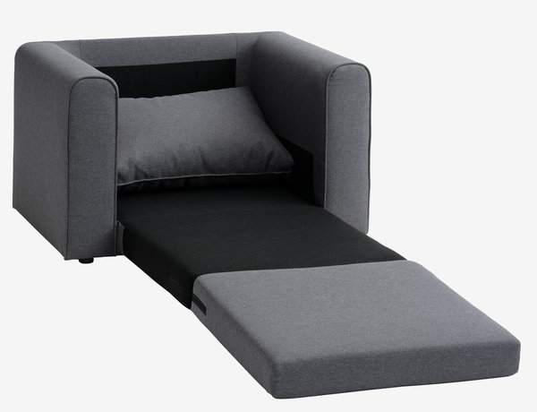 Chair bed SKILLEBEKK dark grey fabric | JYSK