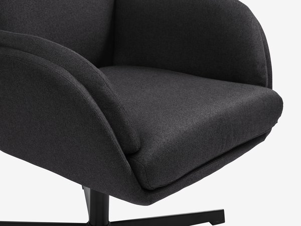 Кресло с табуретка TANKEDAL тъмносив текстил