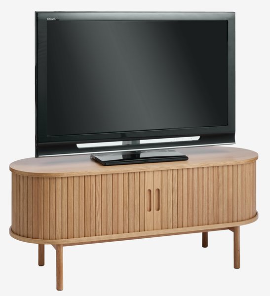 Móvel TV LYNGVIG 120cm 2 portas persiana carvalho natural
