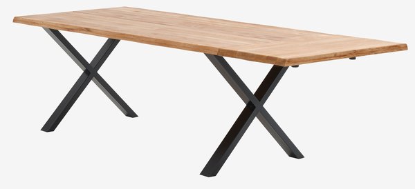 Table ROSKILDE/ROSLEV 95x200 chêne naturel/noir