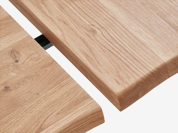 Eettafel ROSKILDE/ROSLEV 95×200 naturel eiken/zwart