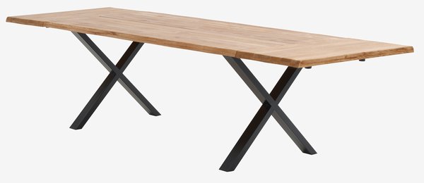 Dining table ROSKILDE/ROSLEV 95x200 natural oak/black