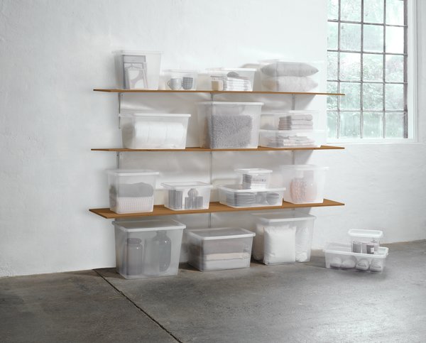 Unterbettbox BASIC BOX 30L m/Deckel transparent JYSK
