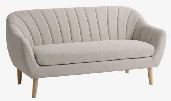 Sofa EGEDAL 2.5-Sitzer Stoff beige/eichefarben