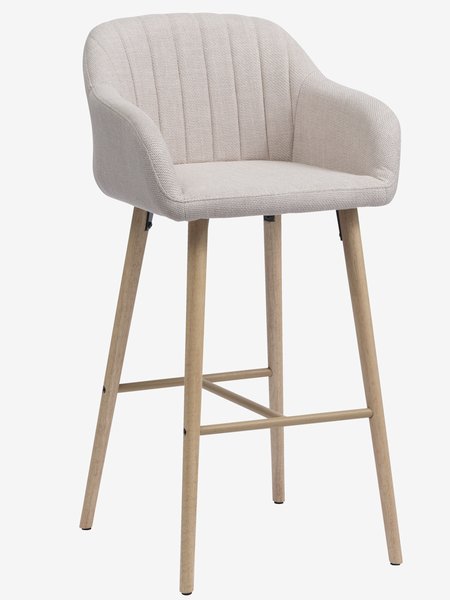 Barová židle ADSLEV béžový potah/barva dubu