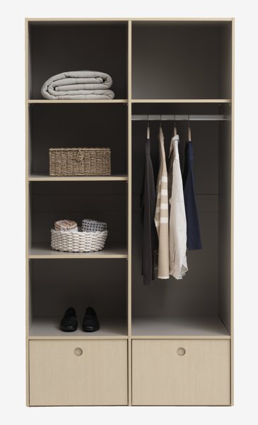 Kleiderschrank ANNISSE 107x200 2 Türen grau/natur