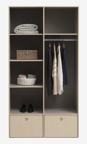 Wardrobe ANNISSE 105x200 2 doors grey/natural