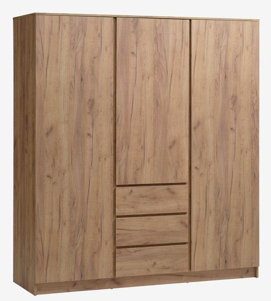 Armoire LIMFJORDEN 180x200 combi couleur chêne naturel